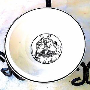 EPOCH “LE RESTAURANT” 6 INCH RIM CEREAL BOWL Y2K WHITE BLACK ROUND